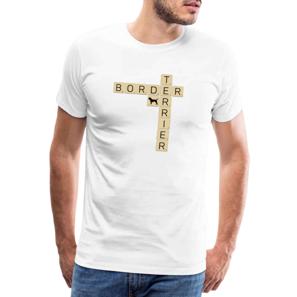 Border Terrier - Scrabble | Männer Premium T-Shirt - weiß