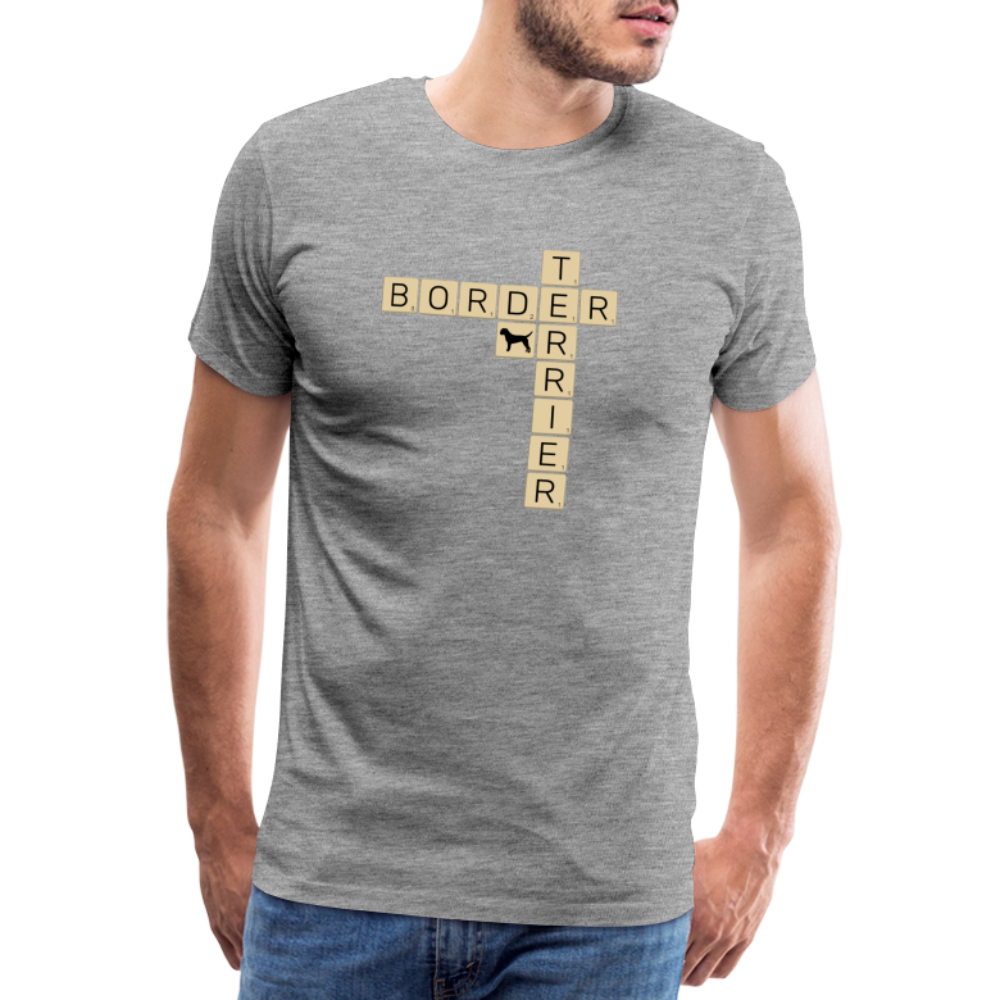 Border Terrier - Scrabble | Männer Premium T-Shirt - Grau meliert