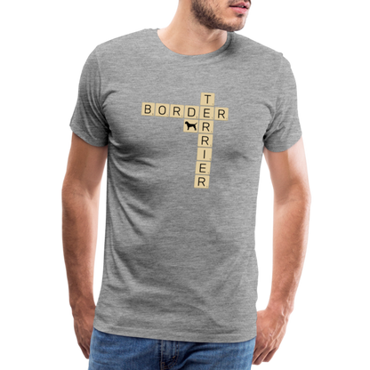 Border Terrier - Scrabble | Männer Premium T-Shirt - Grau meliert