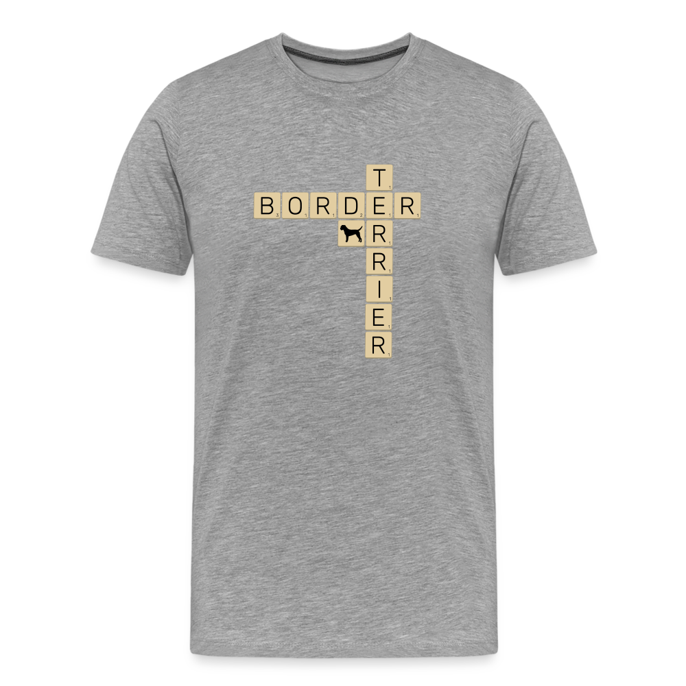 Border Terrier - Scrabble | Männer Premium T-Shirt - Grau meliert