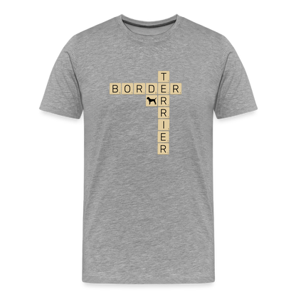 Border Terrier - Scrabble | Männer Premium T-Shirt - Grau meliert
