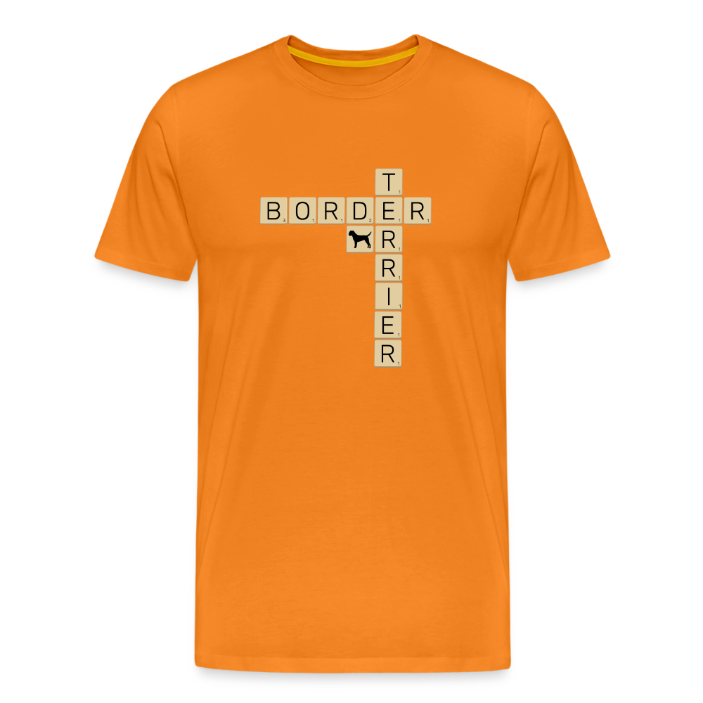 Border Terrier - Scrabble | Männer Premium T-Shirt - Orange