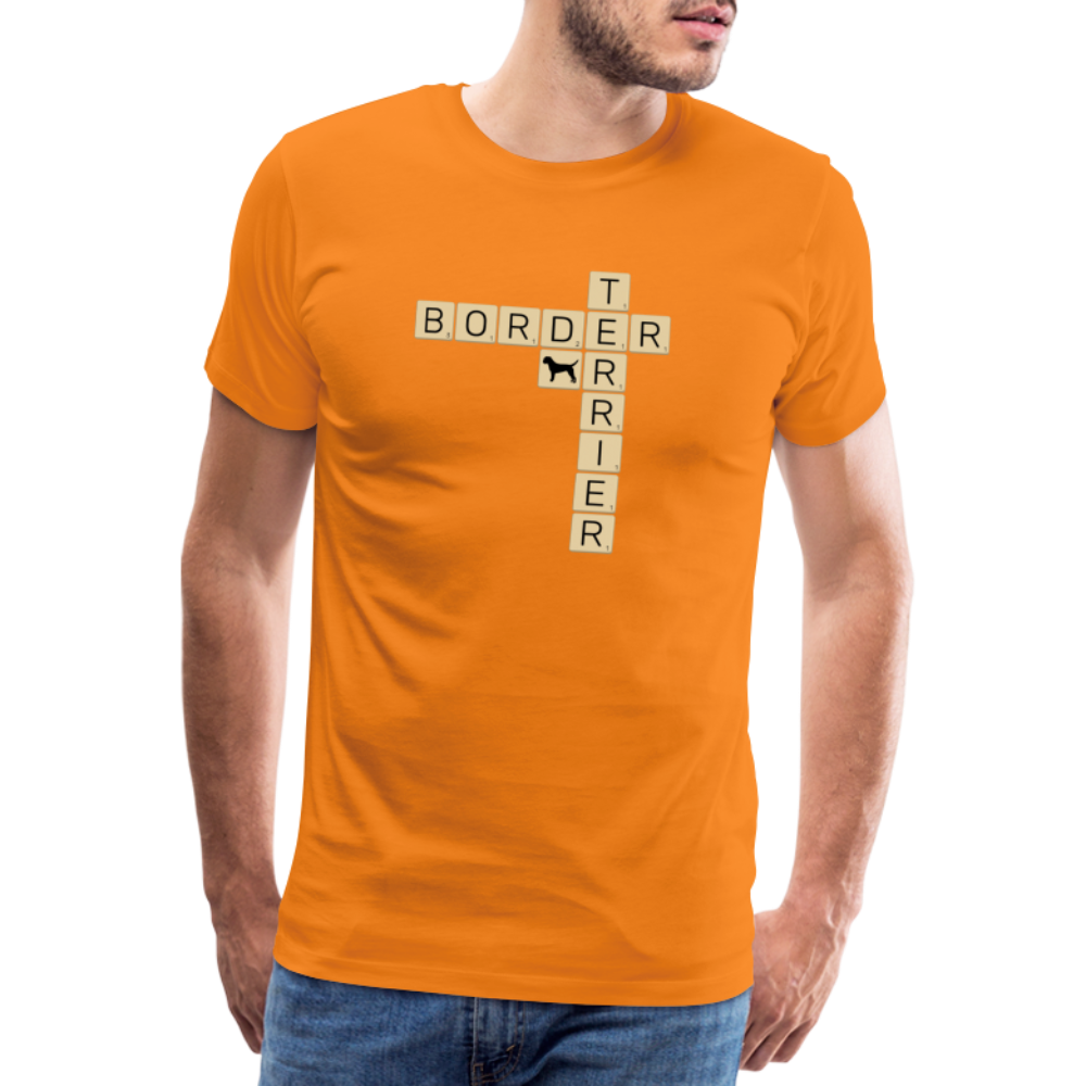 Border Terrier - Scrabble | Männer Premium T-Shirt - Orange