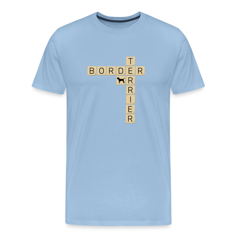 Border Terrier - Scrabble | Männer Premium T-Shirt - Sky