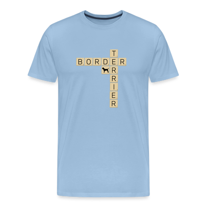 Border Terrier - Scrabble | Männer Premium T-Shirt - Sky