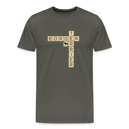 Border Terrier - Scrabble | Männer Premium T-Shirt - Asphalt