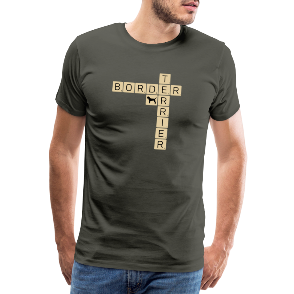 Border Terrier - Scrabble | Männer Premium T-Shirt - Asphalt