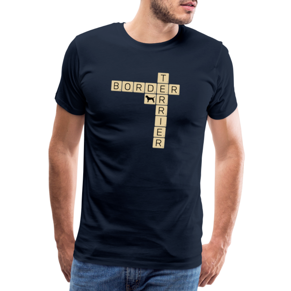 Border Terrier - Scrabble | Männer Premium T-Shirt - Navy