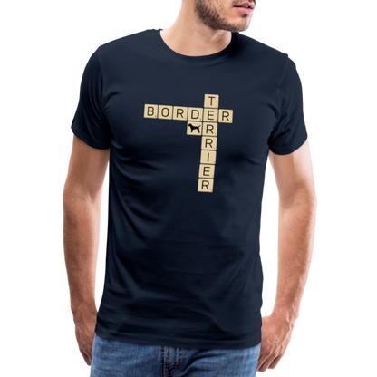 Border Terrier - Scrabble | Männer Premium T-Shirt - Navy