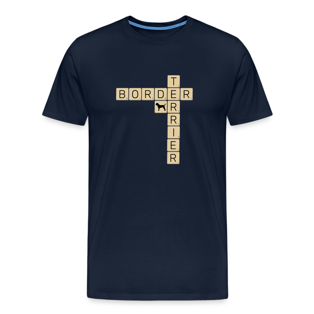 Border Terrier - Scrabble | Männer Premium T-Shirt - Navy