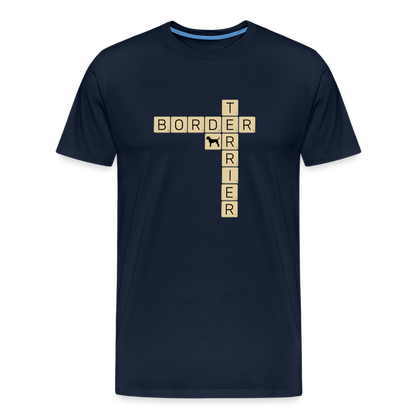 Border Terrier - Scrabble | Männer Premium T-Shirt - Navy