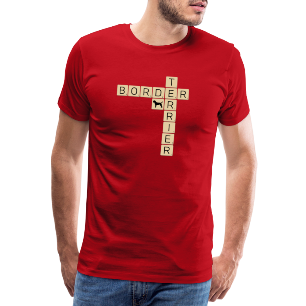 Border Terrier - Scrabble | Männer Premium T-Shirt - Rot