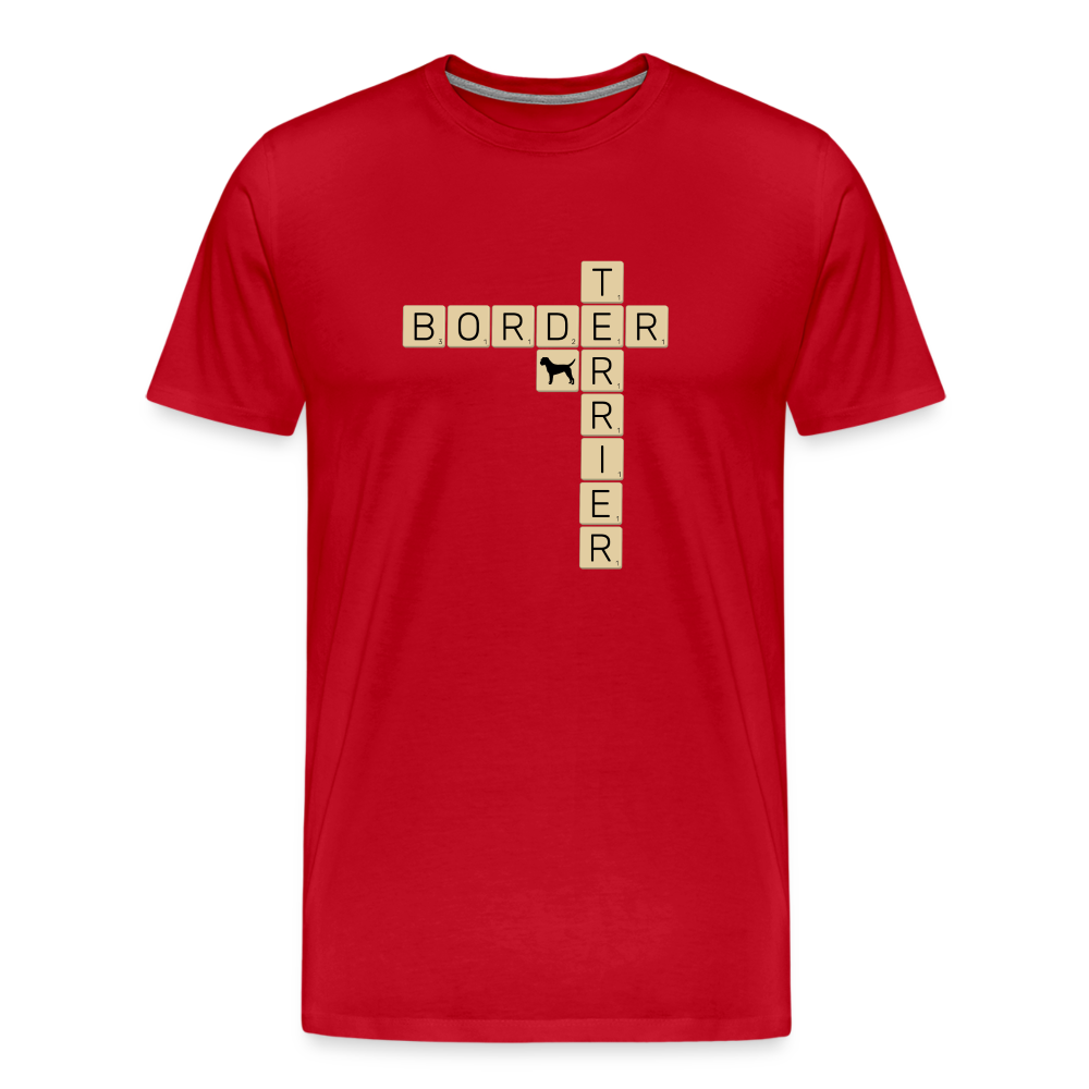 Border Terrier - Scrabble | Männer Premium T-Shirt - Rot