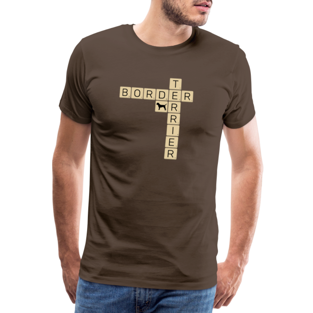 Border Terrier - Scrabble | Männer Premium T-Shirt - Edelbraun