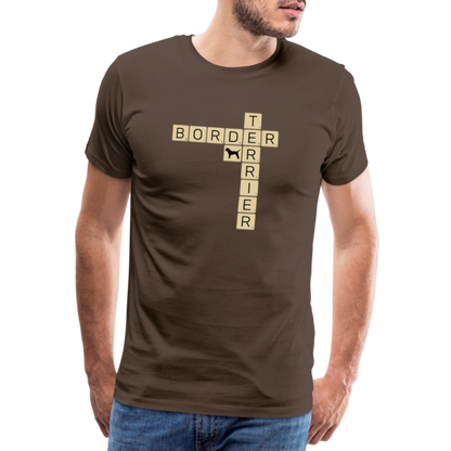 Border Terrier - Scrabble | Männer Premium T-Shirt - Edelbraun