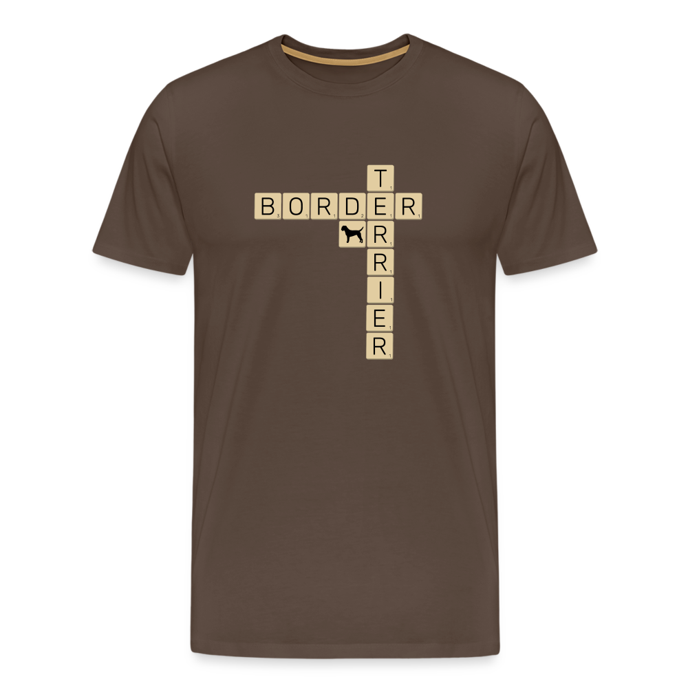 Border Terrier - Scrabble | Männer Premium T-Shirt - Edelbraun