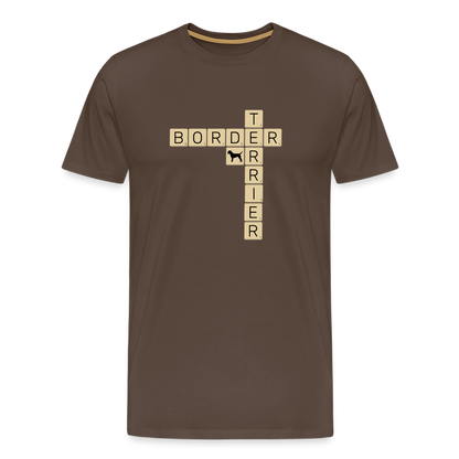 Border Terrier - Scrabble | Männer Premium T-Shirt - Edelbraun