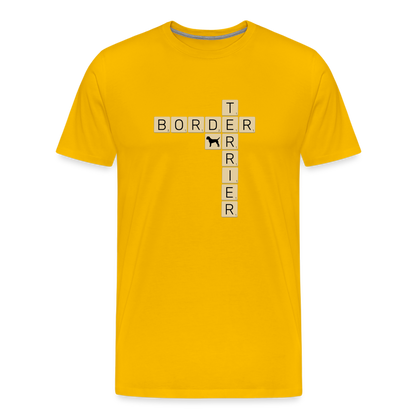 Border Terrier - Scrabble | Männer Premium T-Shirt - Sonnengelb