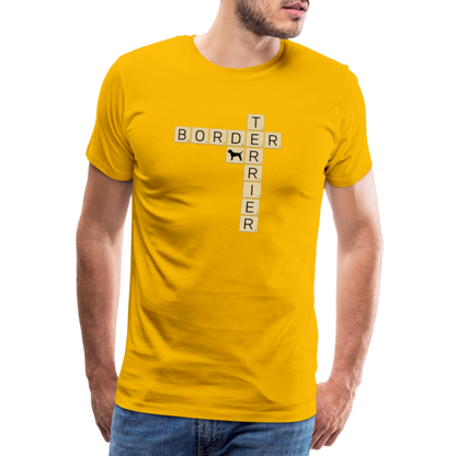 Border Terrier - Scrabble | Männer Premium T-Shirt - Sonnengelb