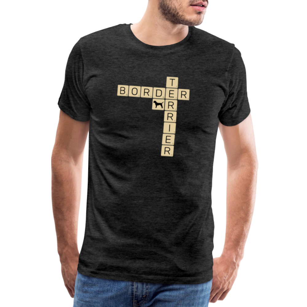 Border Terrier - Scrabble | Männer Premium T-Shirt - Anthrazit