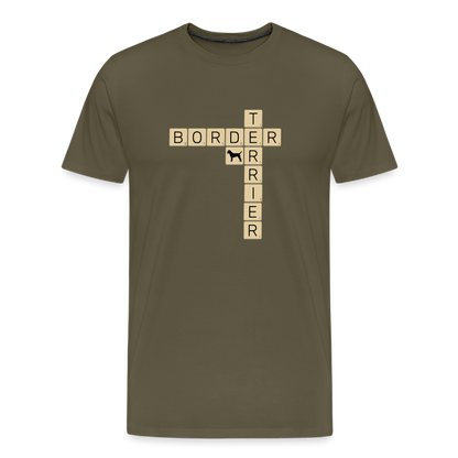 Border Terrier - Scrabble | Männer Premium T-Shirt - Khaki