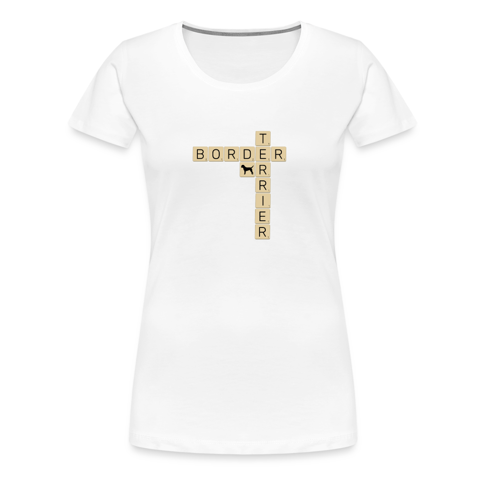 Border Terrier - Scrabble | Women’s Premium T-Shirt - weiß
