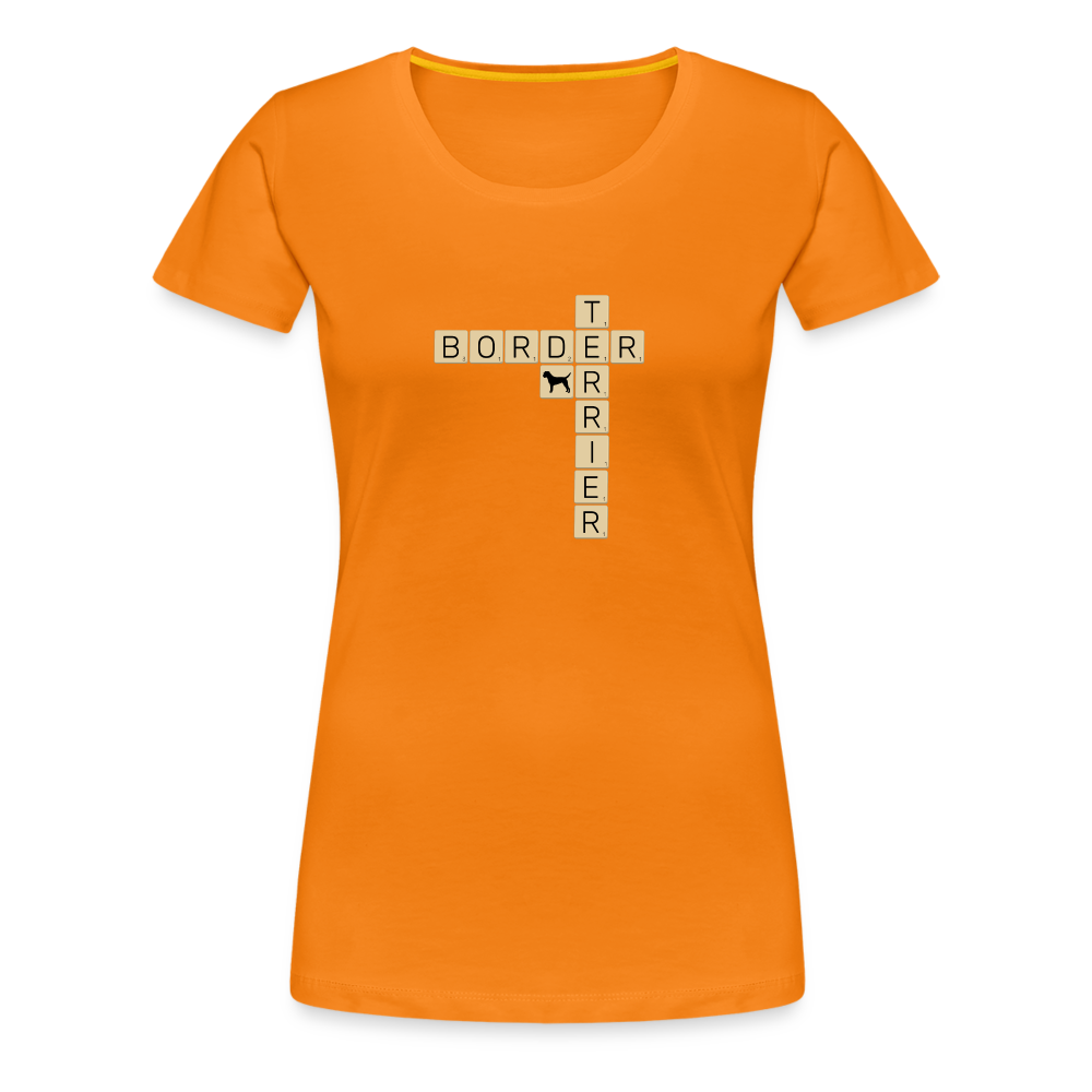 Border Terrier - Scrabble | Women’s Premium T-Shirt - Orange