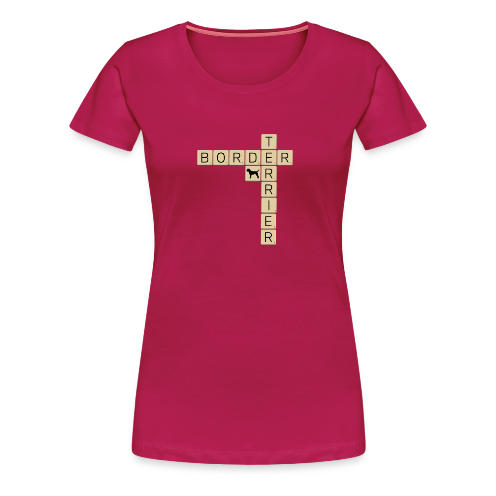 Border Terrier - Scrabble | Women’s Premium T-Shirt - dunkles Pink