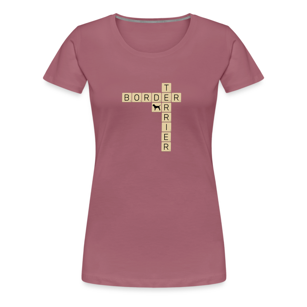 Border Terrier - Scrabble | Women’s Premium T-Shirt - Malve