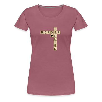 Border Terrier - Scrabble | Women’s Premium T-Shirt - Malve