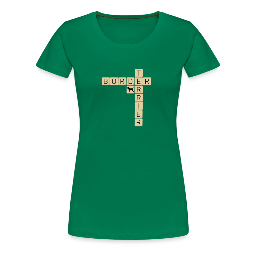 Border Terrier - Scrabble | Women’s Premium T-Shirt - Kelly Green