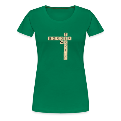 Border Terrier - Scrabble | Women’s Premium T-Shirt - Kelly Green