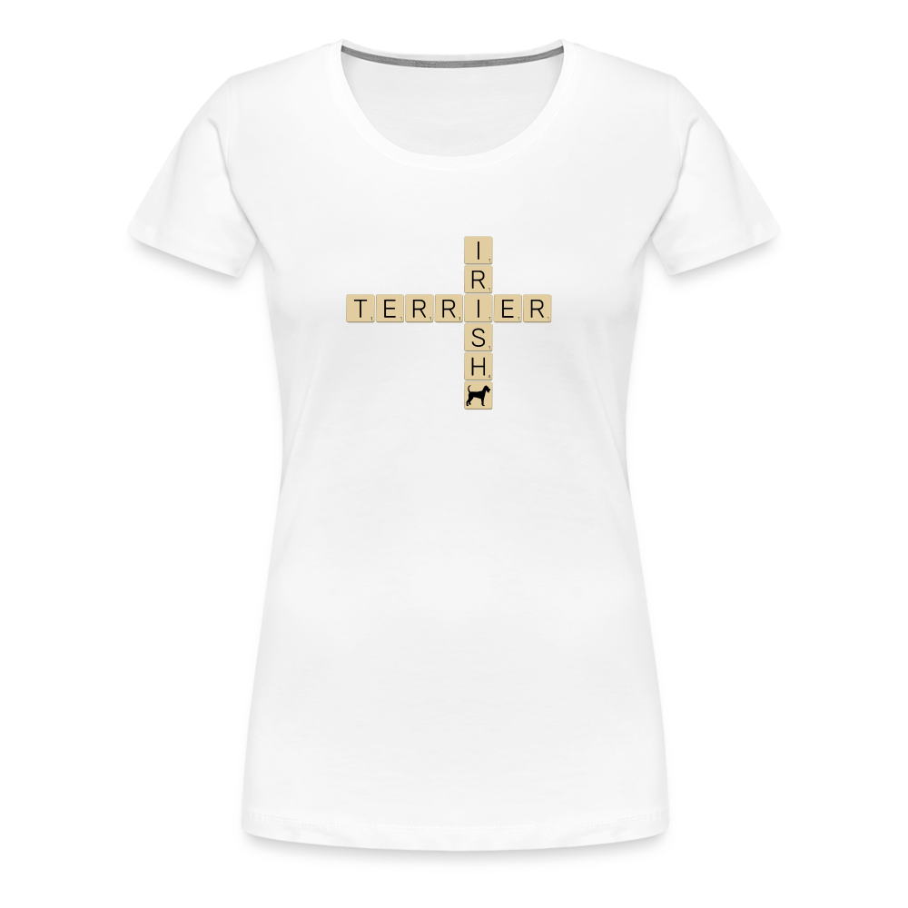 Irish Terrier - Scrabble | Women’s Premium T-Shirt - weiß