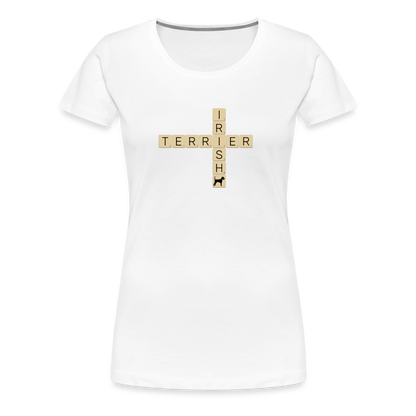 Irish Terrier - Scrabble | Women’s Premium T-Shirt - weiß