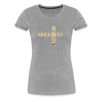 Irish Terrier - Scrabble | Women’s Premium T-Shirt - Grau meliert