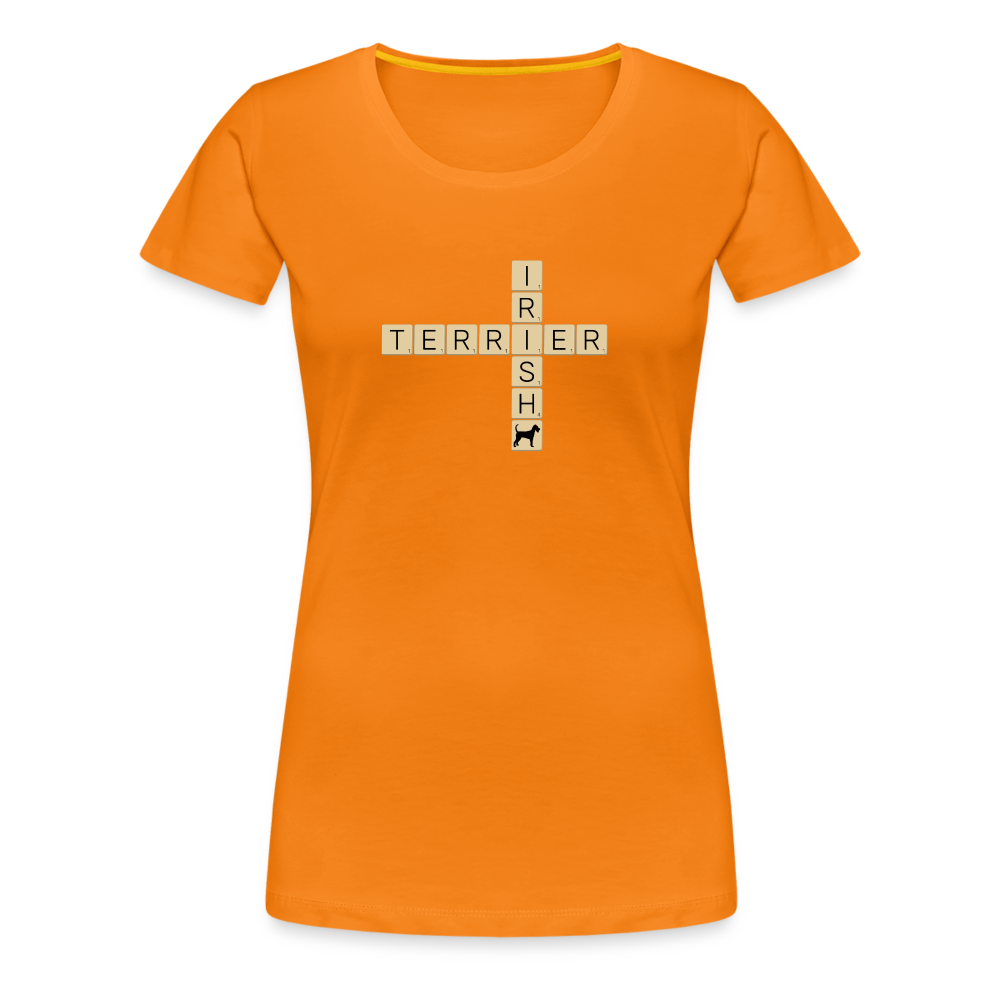 Irish Terrier - Scrabble | Women’s Premium T-Shirt - Orange