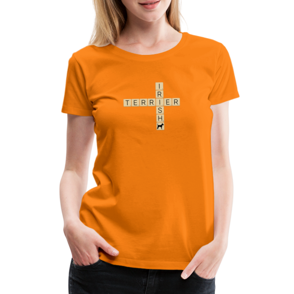 Irish Terrier - Scrabble | Women’s Premium T-Shirt - Orange