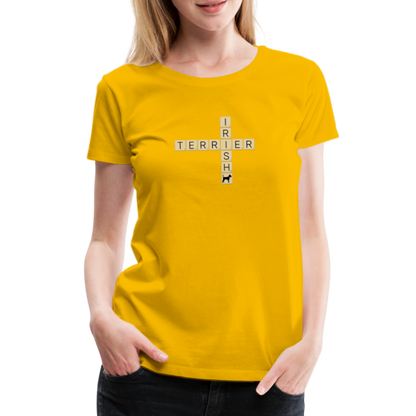 Irish Terrier - Scrabble | Women’s Premium T-Shirt - Sonnengelb