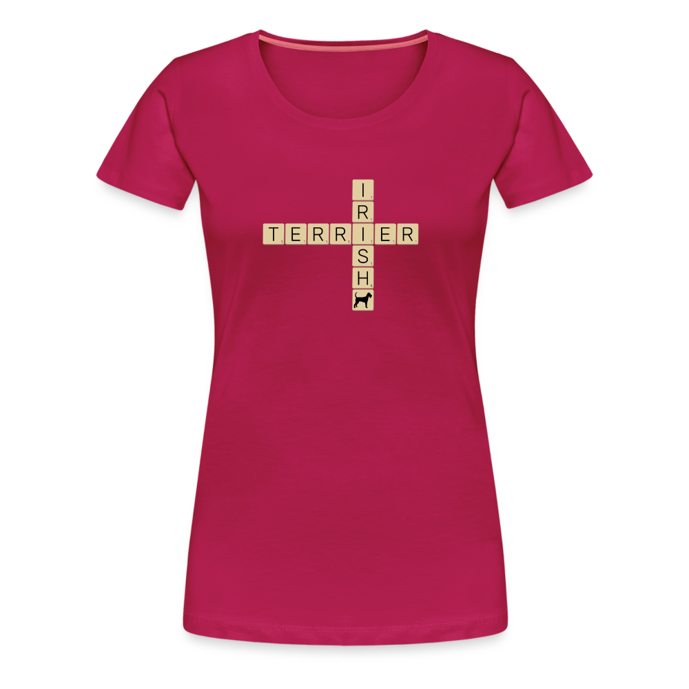 Irish Terrier - Scrabble | Women’s Premium T-Shirt - dunkles Pink