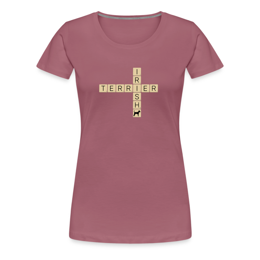 Irish Terrier - Scrabble | Women’s Premium T-Shirt - Malve
