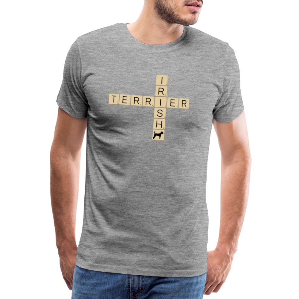 Irish Terrier - Scrabble | Männer Premium T-Shirt - Grau meliert