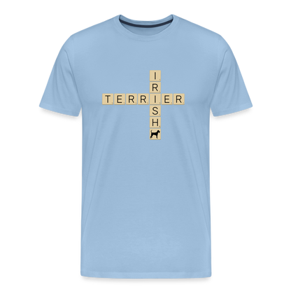 Irish Terrier - Scrabble | Männer Premium T-Shirt - Sky
