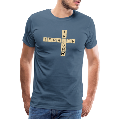 Irish Terrier - Scrabble | Männer Premium T-Shirt - Blaugrau