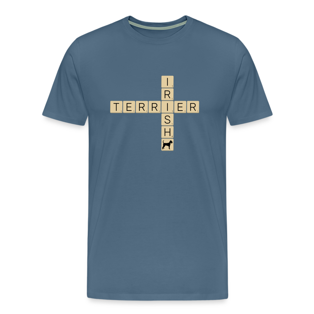 Irish Terrier - Scrabble | Männer Premium T-Shirt - Blaugrau