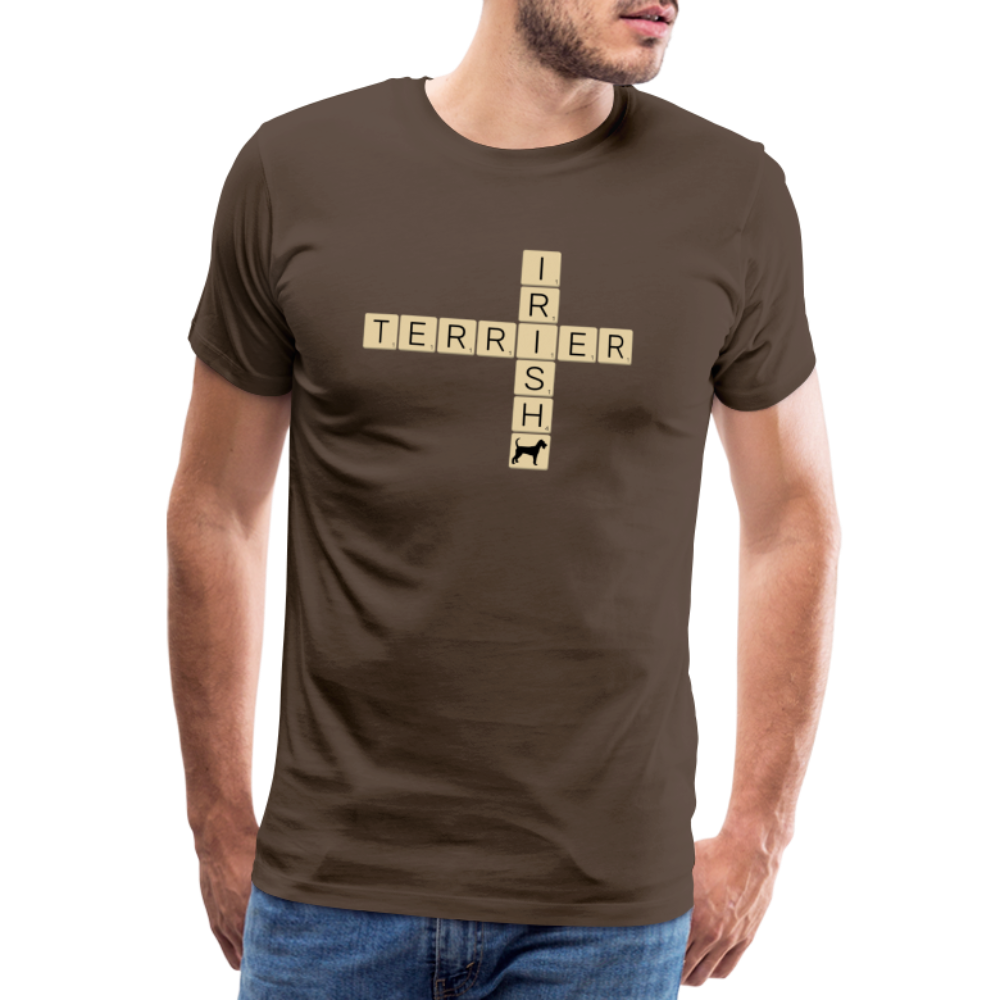 Irish Terrier - Scrabble | Männer Premium T-Shirt - Edelbraun