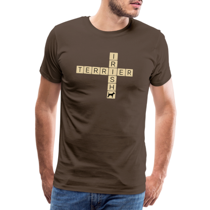 Irish Terrier - Scrabble | Männer Premium T-Shirt - Edelbraun