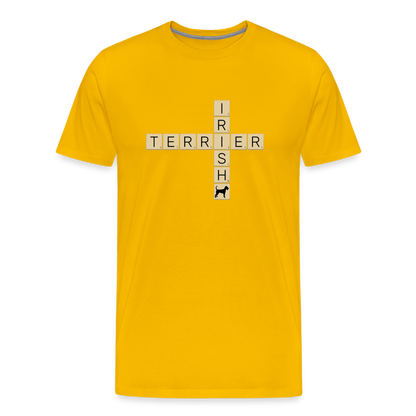 Irish Terrier - Scrabble | Männer Premium T-Shirt - Sonnengelb