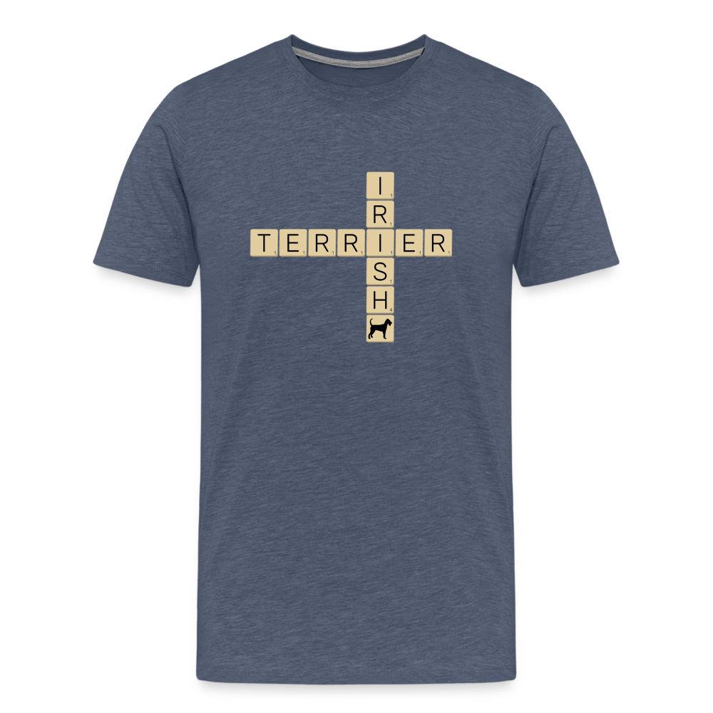 Irish Terrier - Scrabble | Männer Premium T-Shirt - Blau meliert