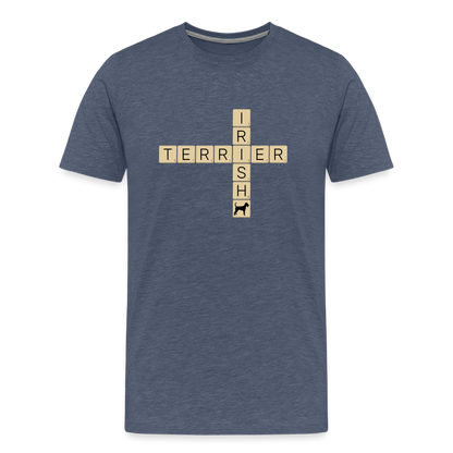 Irish Terrier - Scrabble | Männer Premium T-Shirt - Blau meliert