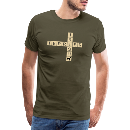 Irish Terrier - Scrabble | Männer Premium T-Shirt - Khaki